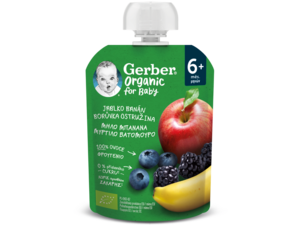 Gerber organic Μήλο Μπανάνα Μύρτιλο Βατόμουρο